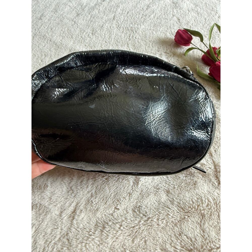 Coach Poppy 17941 Black Crinkle Patent Leather Drawstring Bucket Bag Purse Y2K - Picture 10 of 10